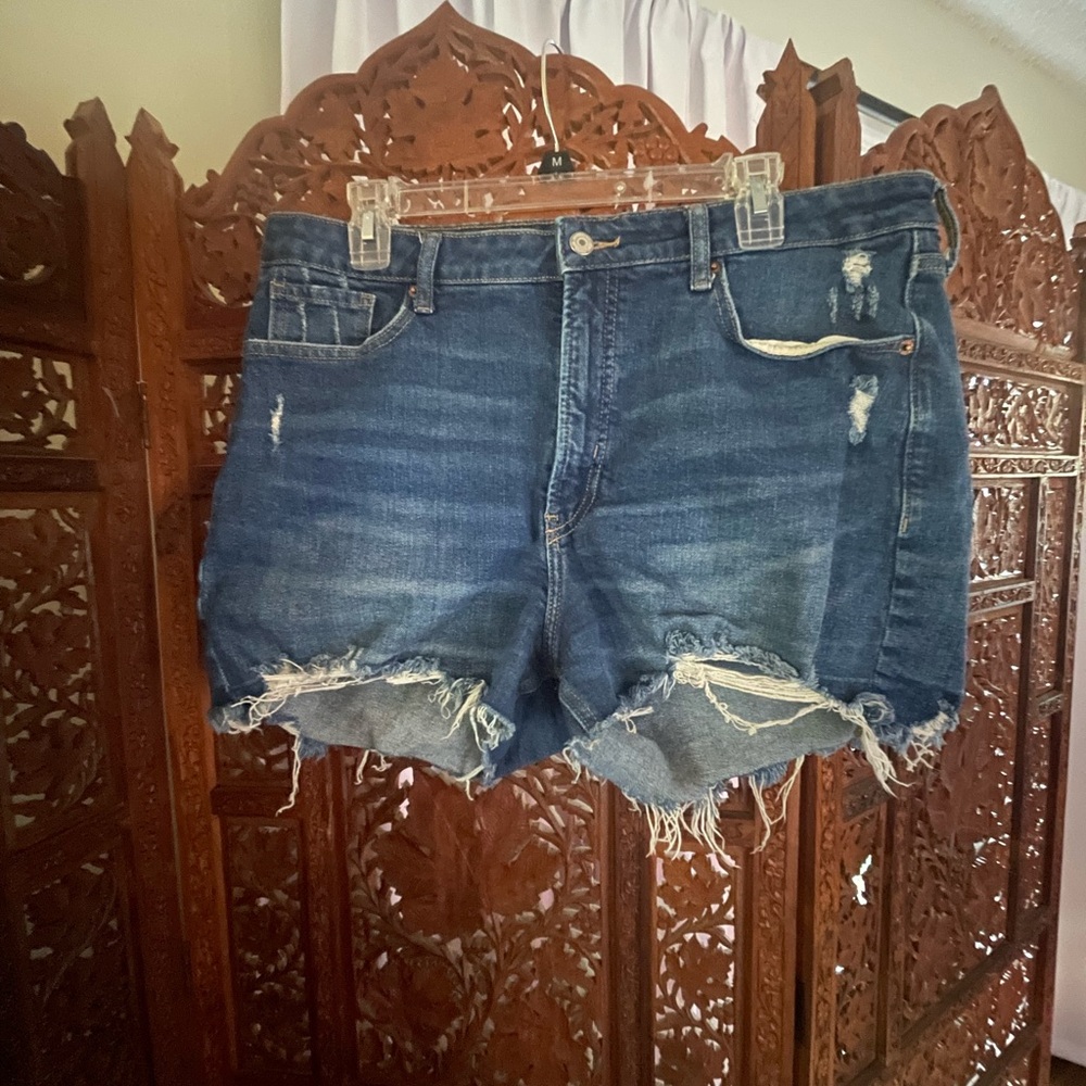 Old Navy Blue Distressed Jean Shorts